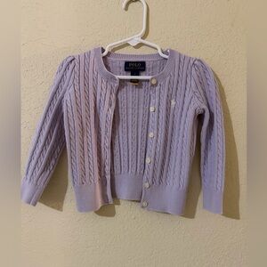 Polo by Ralph Lauren kid Lavender Cable Knit Sweater size 2 T worn one time